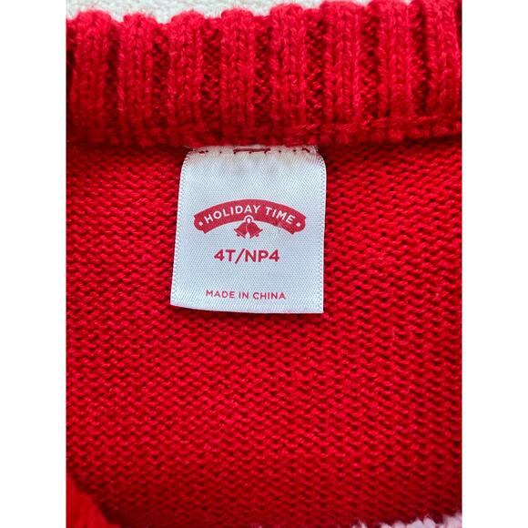 Holiday Time Pullover Crewneck Knit Christmas Tree Sweater 4T - Picture 5 of 7
